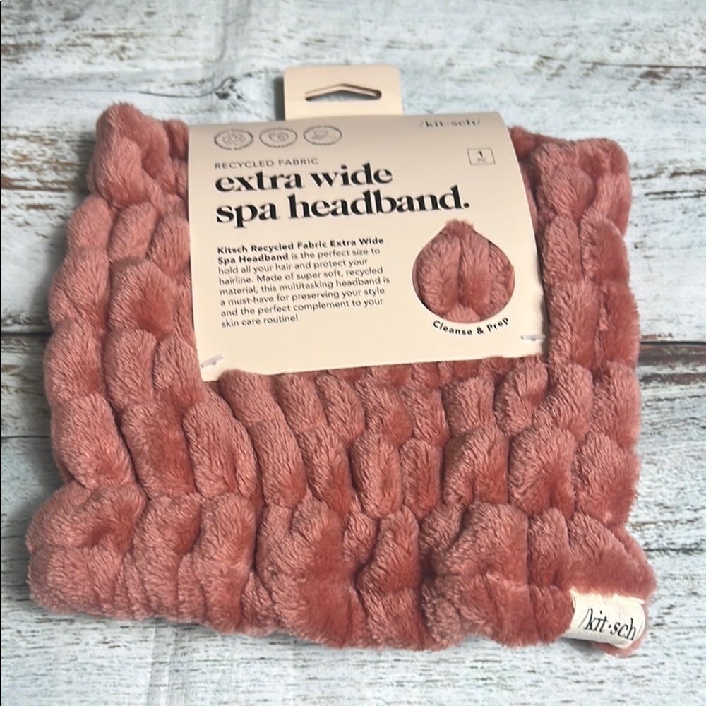 Kitsch Recycled Fabric Spa Headband in Dusty Rose